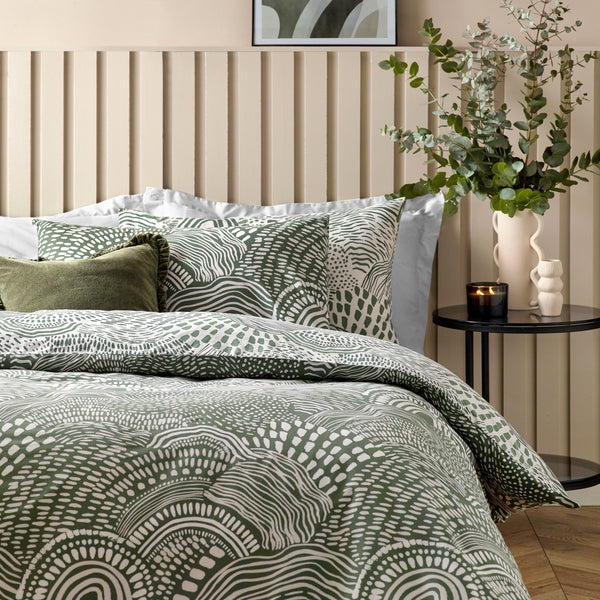 Nola Super King Duvet Set Olive - Riva