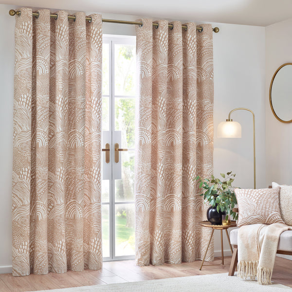 Nola 168x137 Eyelet Curtains Oat - view 3