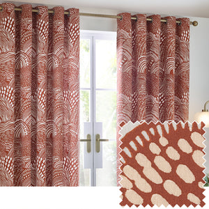 Nola 168x183 Eyelet Curtains Chestnut - view 2