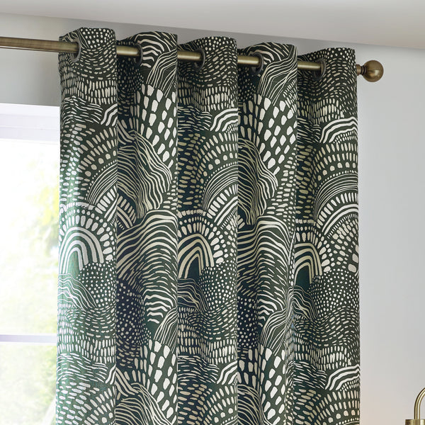 Nola 168x183 Eyelet Curtains Olive - view 4