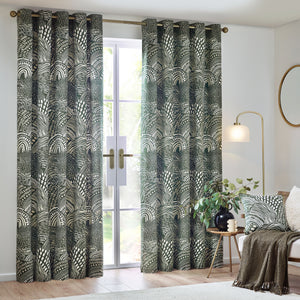 Nola 117x183 Eyelet Curtains Olive - view 3