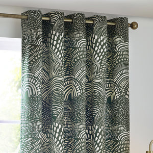 Nola 117x183 Eyelet Curtains Olive - view 4