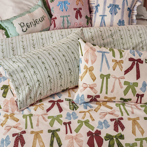 Noortje Bows Single Duvet Set Silk Pink - Riva