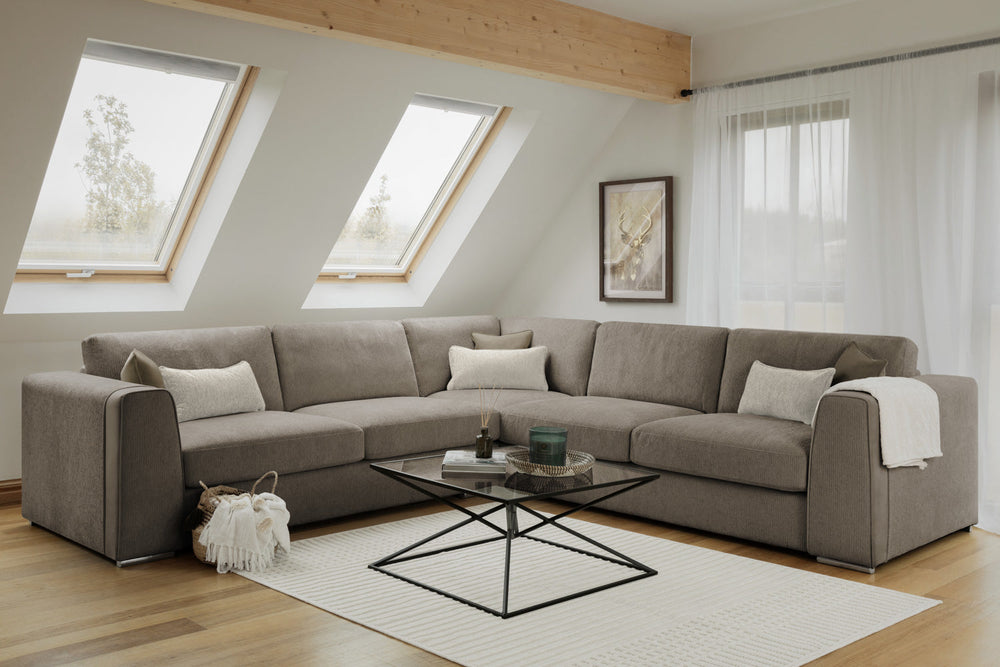 Naples Sofa Mocha Large Corner - Xshowhome