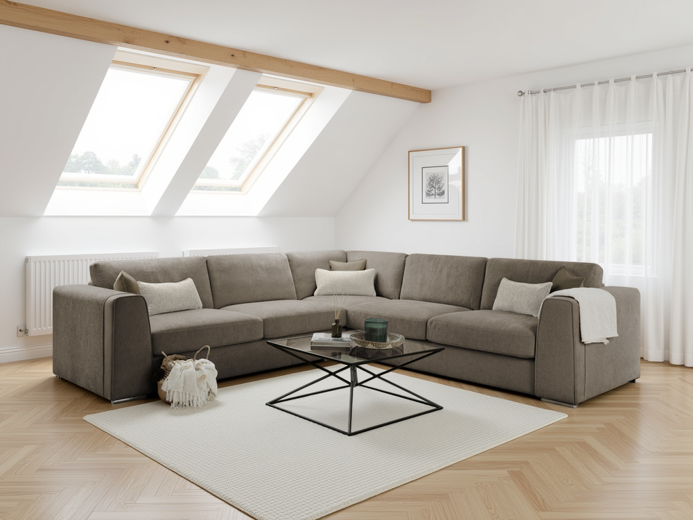 Naples Sofa Mocha Large Corner - Xshowhome