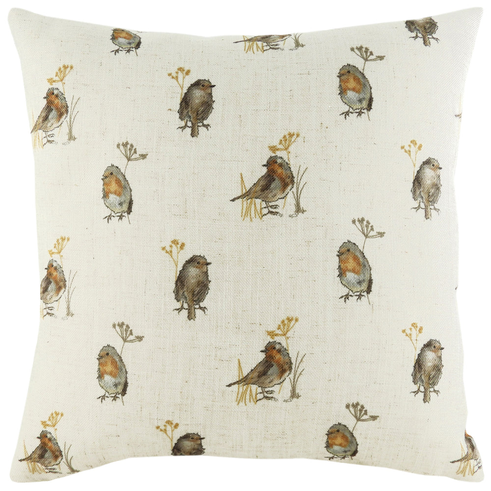 Oakwood Robin Repeat 43x43 Feather Filled Cushion