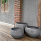 Outdoor Round Grey Pot (set of 3)