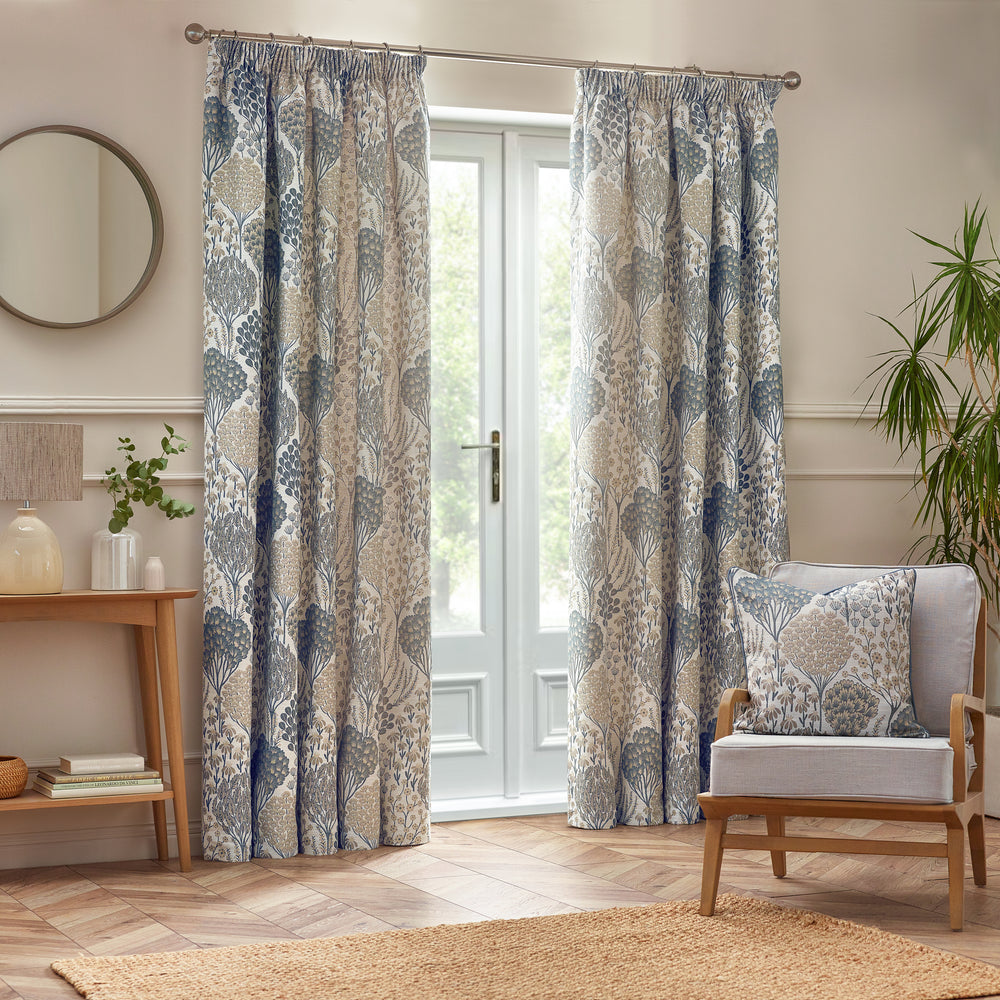 Ophelia 117x182 Pencil Pleat Curtains Wedgewood