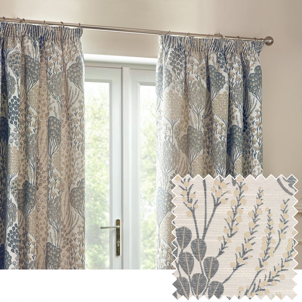 Ophelia 228x137 Pencil Pleat Curtains Wedgewood - lifestyle