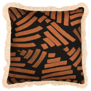 Oromo 45x45 Feather Filled Cushion Brown - view 2