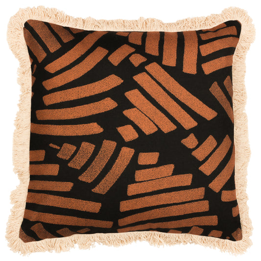 OROMO 45X45 FEATHER FILLED CUSHION BROWN