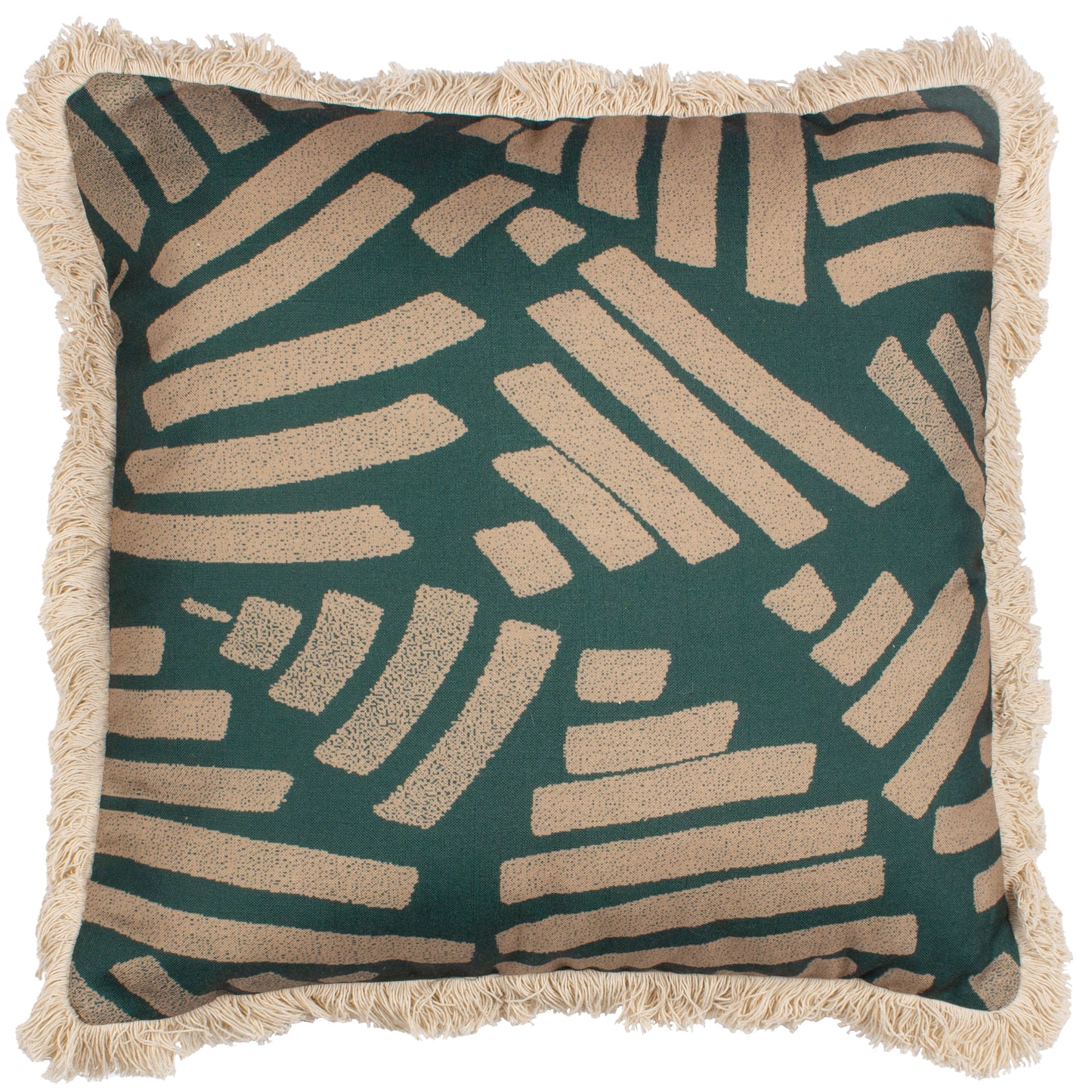 OROMO 45X45 FEATHER FILLED CUSHION GREEN