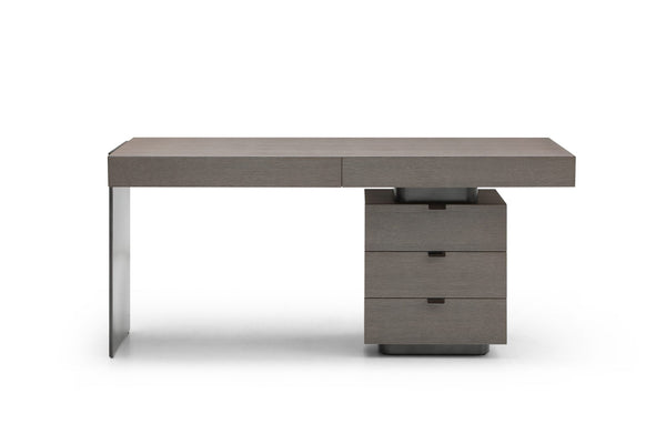Oston Office Desk - Grey - Right Hand Drawers - Tommy Franks
