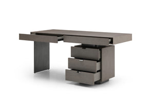 Oston Office Desk - Grey - Right Hand Drawers - Tommy Franks