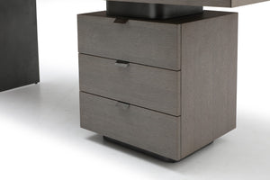 Oston Office Desk - Grey - Right Hand Drawers - Tommy Franks