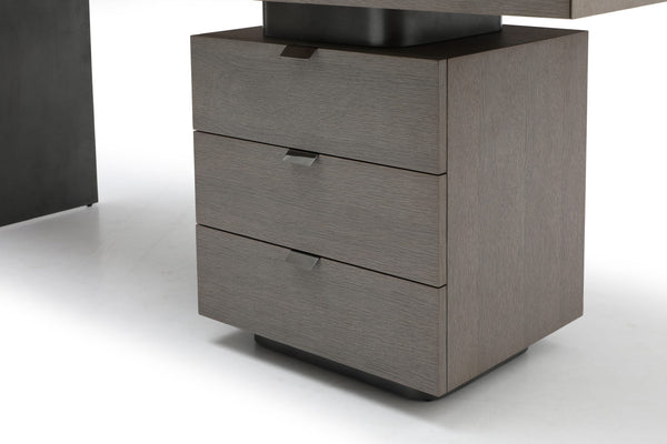 Oston Office Desk - Grey - Right Hand Drawers - Tommy Franks
