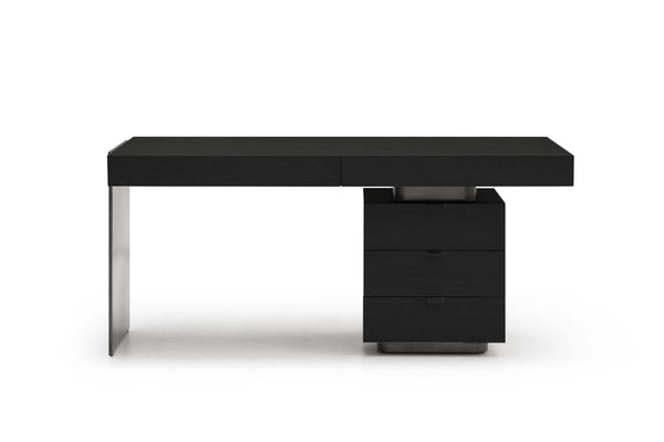Oston Office Desk - Smoke Oak - Right Hand Drawers - Tommy Franks