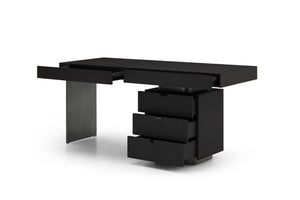 Oston Office Desk - Smoke Oak - Right Hand Drawers - Tommy Franks