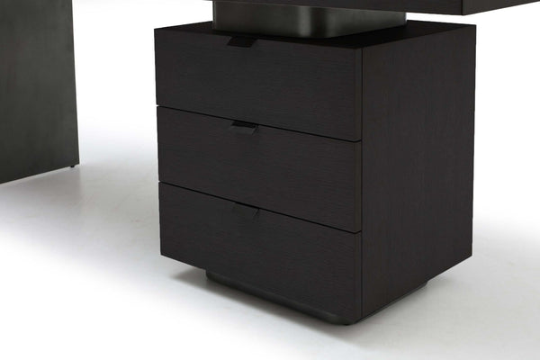 Oston Office Desk - Smoke Oak - Right Hand Drawers - Tommy Franks