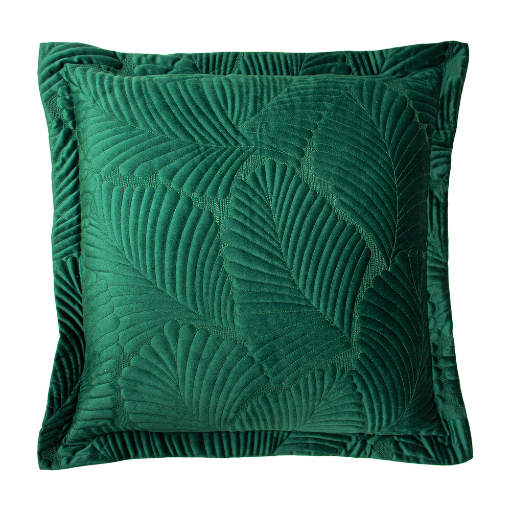 Palmeria 60x60 Quilt Feather Filled Cushion Emerald - Canwell Interiors Limited - Riva