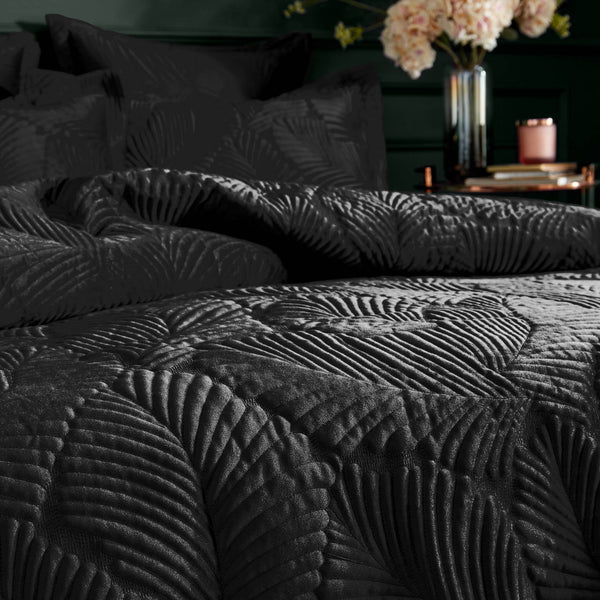 Palmeria Single Quilted Duvet Set Black - Riva