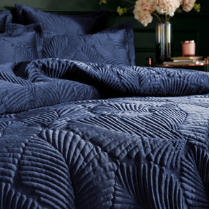 Palmeria Super King Quilted Duvet Set Navy - Riva