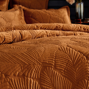Palmeria Double Quilted Duvet Set Rust - Riva