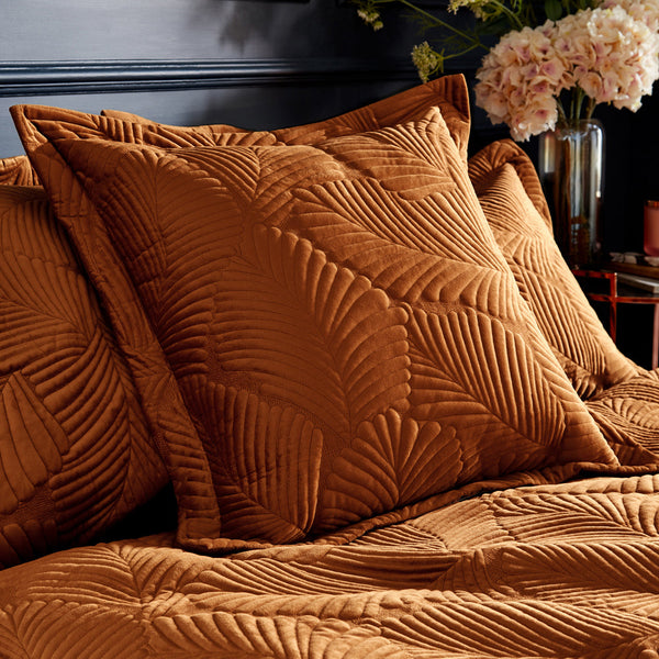 Palmeria Double Quilted Duvet Set Rust - Riva