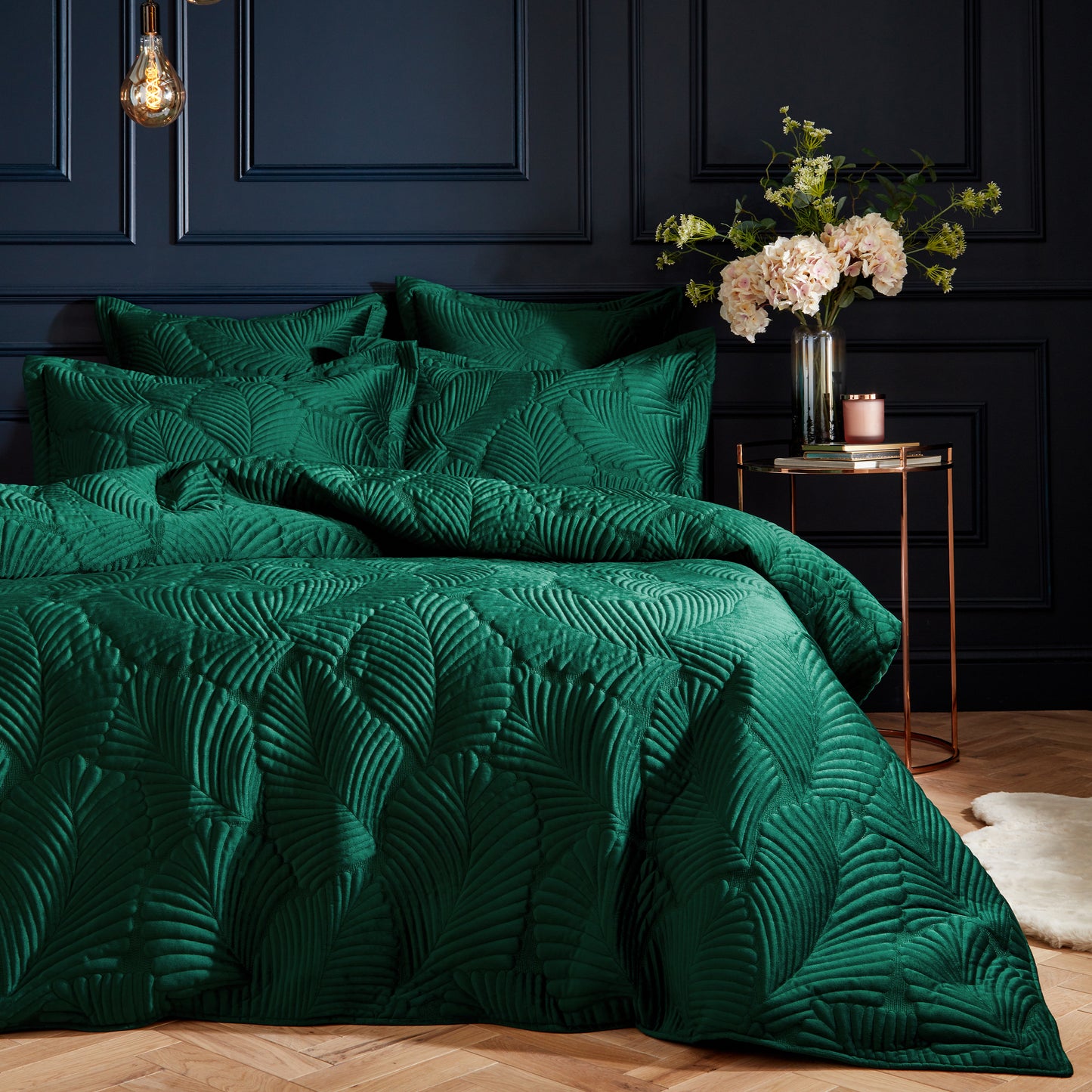 PALMERIA SK QUILTED DUVET SET EMERALD