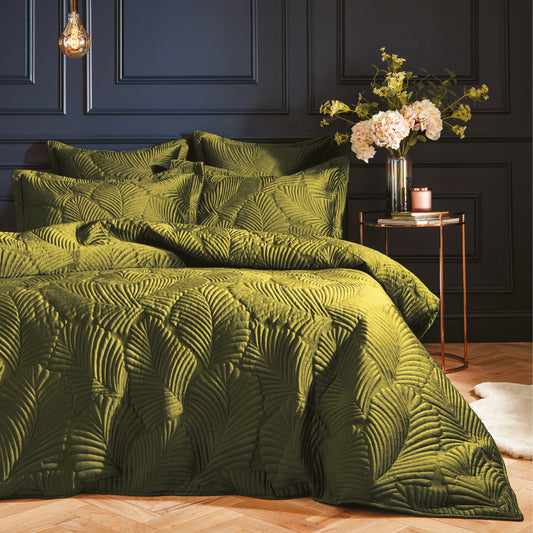 PALMERIA SUPER KING QUILTED DUVET SET MOSS