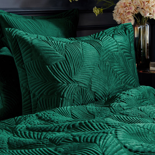 PALMERIA QUILTED PILLOWCASE EMERALD