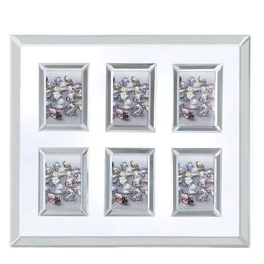 4in x 6in 6 Photo Aperture Mirror Photo Frame