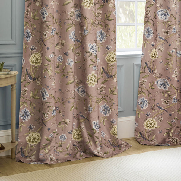 Porcelain Garden 117x182 Pencil Pleat Curtains Blush - view 5