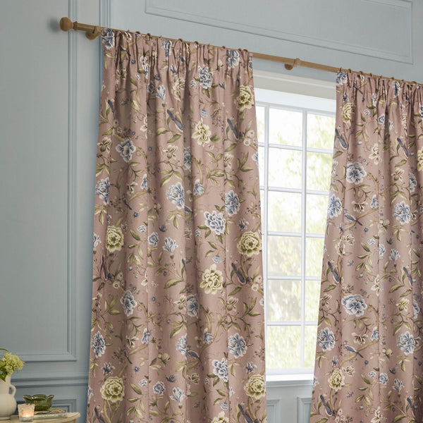 Porcelain Garden 228x182 Pencil Pleat Curtains Blush - view 4