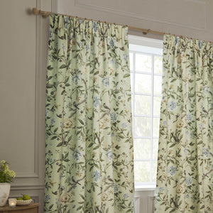 Porcelain Garden 228x182 Pencil Pleat Curtains Sage - view 4