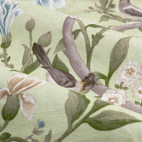 Porcelain Garden 228x182 Pencil Pleat Curtains Sage - view 6