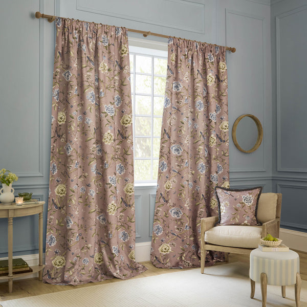 Porcelain Garden 228x228 Pencil Pleat Curtains Blush - view 3