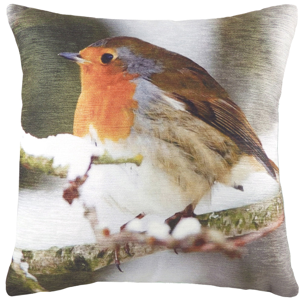 Photo Robin 43x43 Feather Filled Cushion Multi