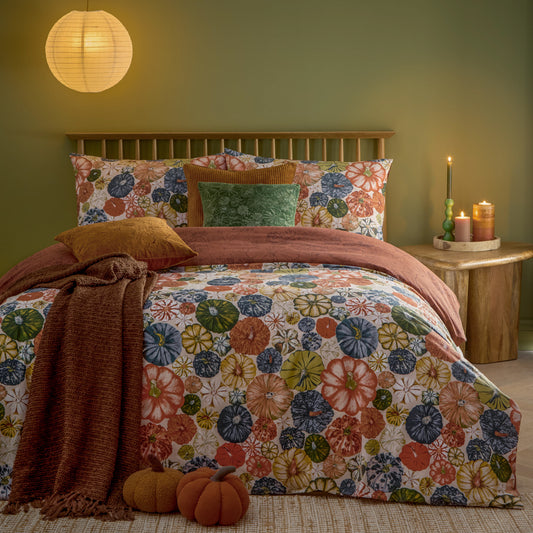 PICKING PATCH DOUBLE DUVET SET PECAN