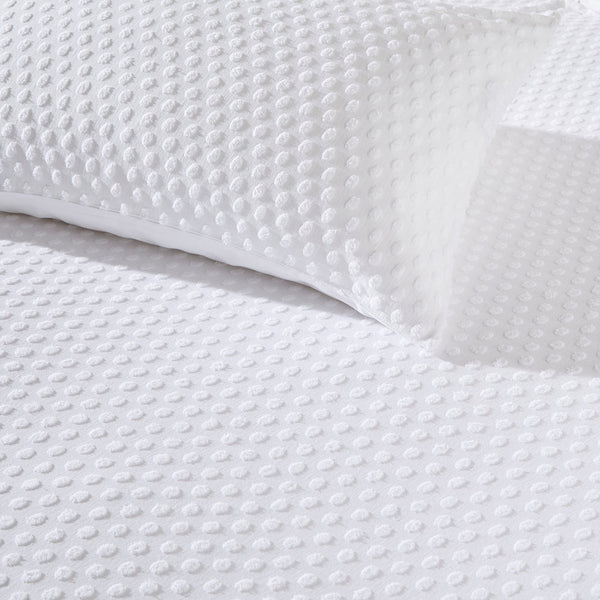 Polka Tuft Single Duvet Set White - Riva
