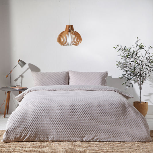 POLKA TUFT DOUBLE DUVET SET STONE