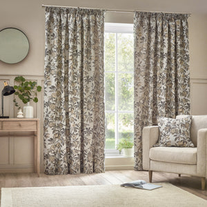 Pomegranate 117x137 Pencil Pleat Curtains Natural - view 2