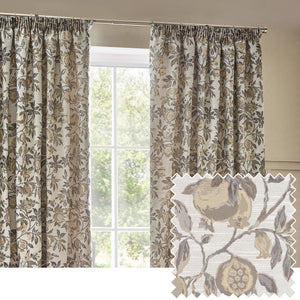 Pomegranate 167x137 Pencil Pleat Curtains Natural - lifestyle