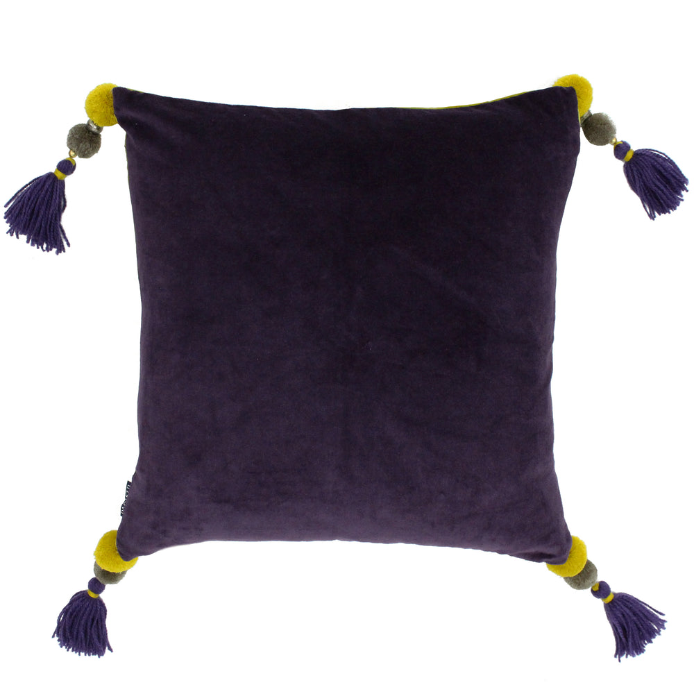 Poonam 45x45 Feather Filled Cushion Damson/lemcu