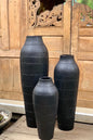 Matt Black Terracotta Pots (set of 3)