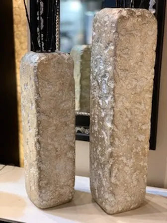 Champagne Textured Terracotta Square Pot