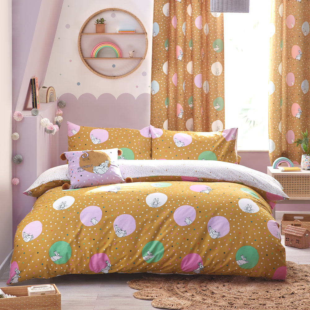Peter Rabbit Dotty Toddler Duvet Set Ochre