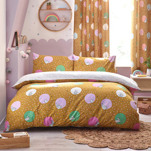 Peter Rabbit Dotty Double Duvet Set Ochre - Riva