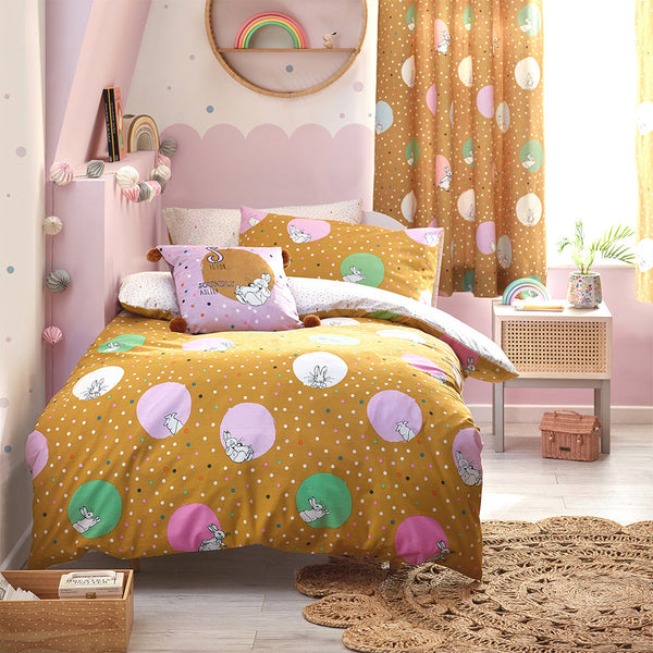 Peter Rabbit Dotty Double Duvet Set Ochre - Riva