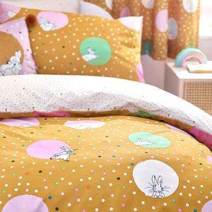 Peter Rabbit Dotty Double Duvet Set Ochre - Riva